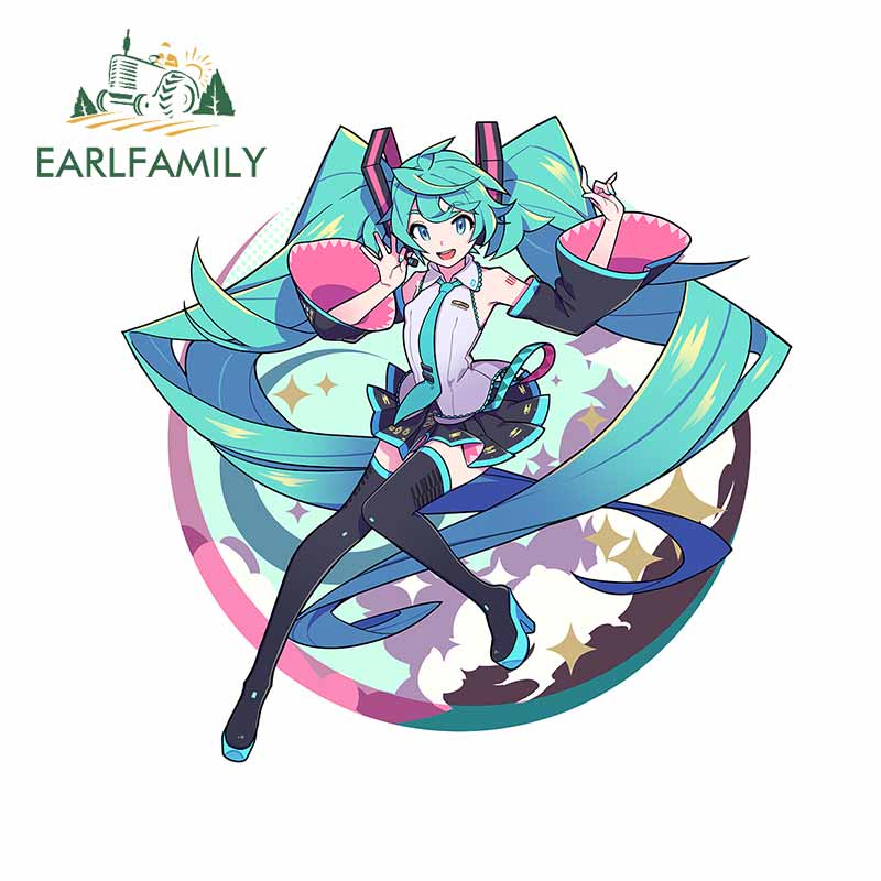 Đề Can Dán Trang Trí Xe Hơi Chống Thấm Nước 13Cmx12.8Cm In Họa Tiết hatsune miku