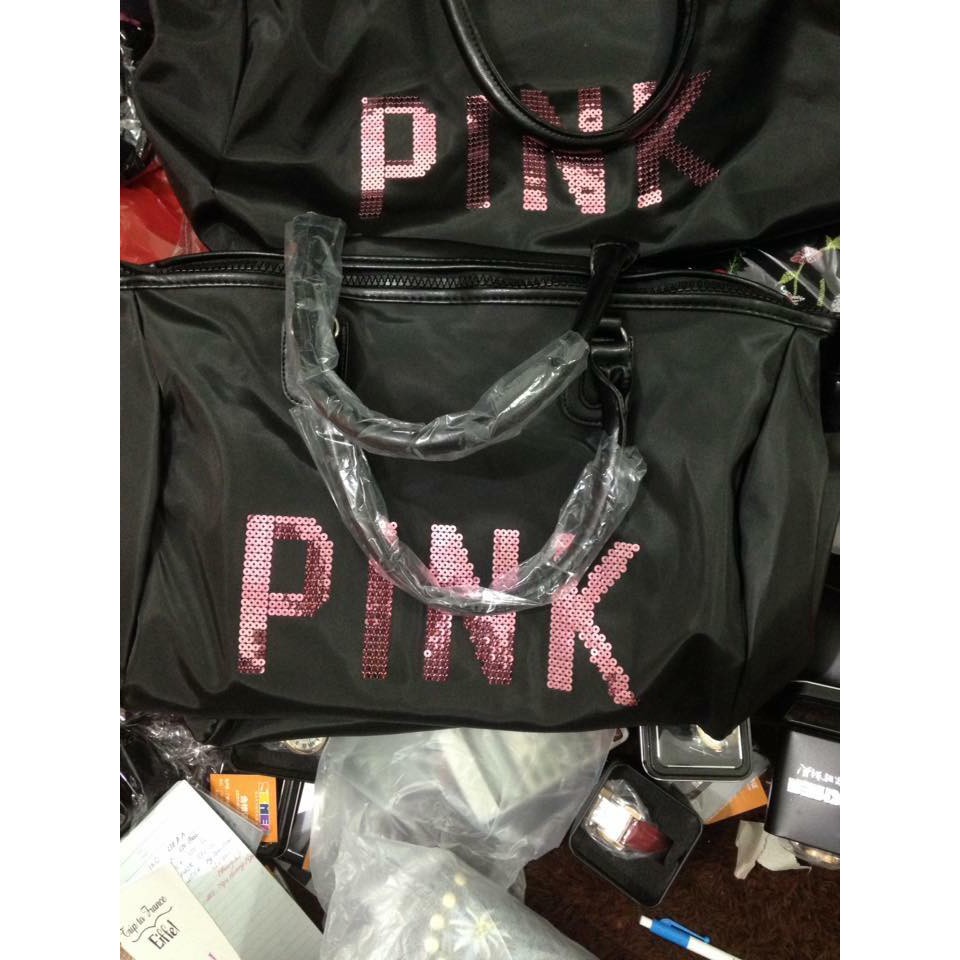 Túi pink đen size đại ( hàng loại 1 )