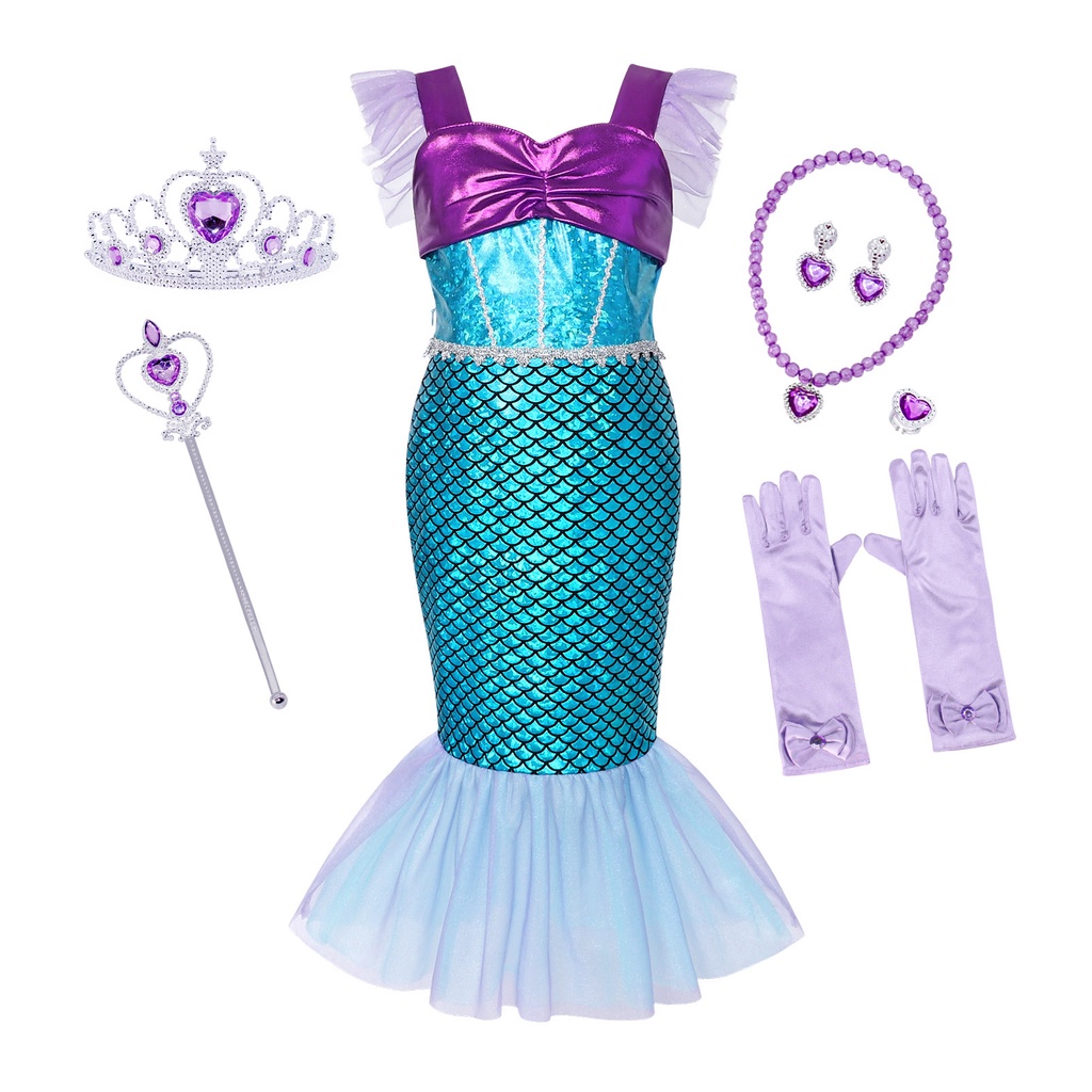 Đầm Nàng Tiên Cá Hóa Trang Halloween / Giáng Sinh Cho Bé Gái