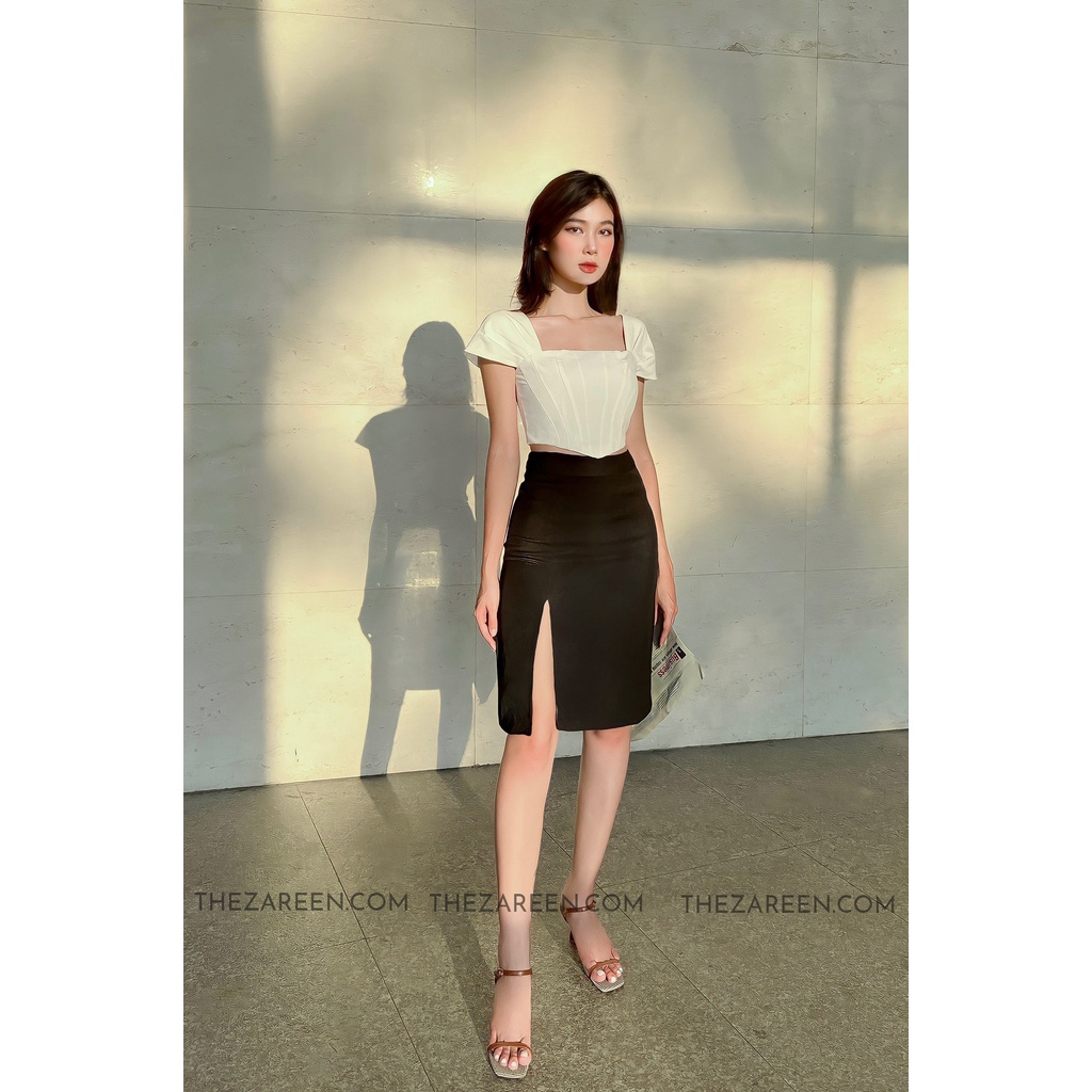 ZAREEN | ÁO CROPTOP CORSET ZAREEN VOA91 TRẮNG