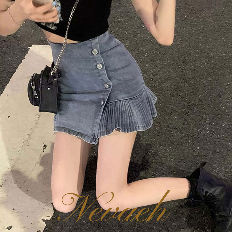 Chân Váy Jeans Ngắn Thời Trang Dành Cho Nữ