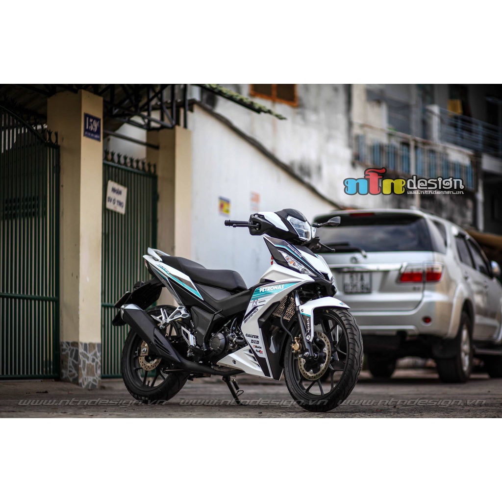 Tem Rời Dán Xe Winner V1 Mẫu Petronas Xanh Trắng Cực Hot, Hàng 3 Lớp Chất Lượng Cao