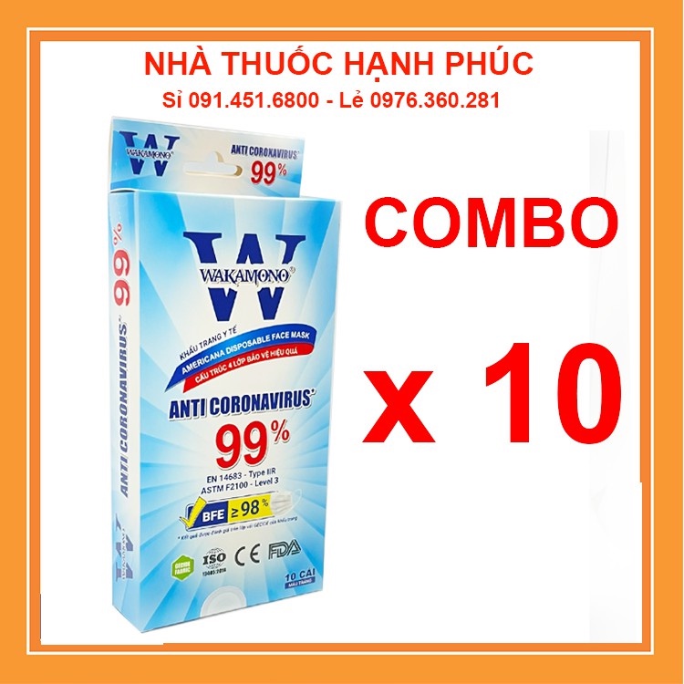 Khẩu Trang Wakamono Việt Nam Chính Hãng 4 Lớp Hộp 10 Cái Người Lớn Siêu Ưu Đãi