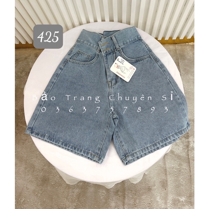 Quần Jean Short Ống Rộng Lửng Ngố Chất Đẹp Form Chuẩn Cạp Cao Ulzzang Nhiều Mẫu - Quần Bò Nữ Dáng Ngố