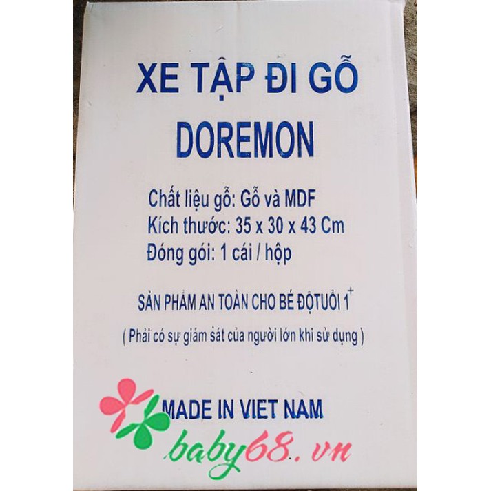 Xe tập đi bằng gỗ hình Doremon hiệu Song Son cho bé