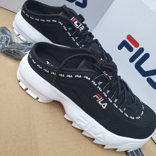 Giày FiLa Real Korea nửa gót đen size 24.0
