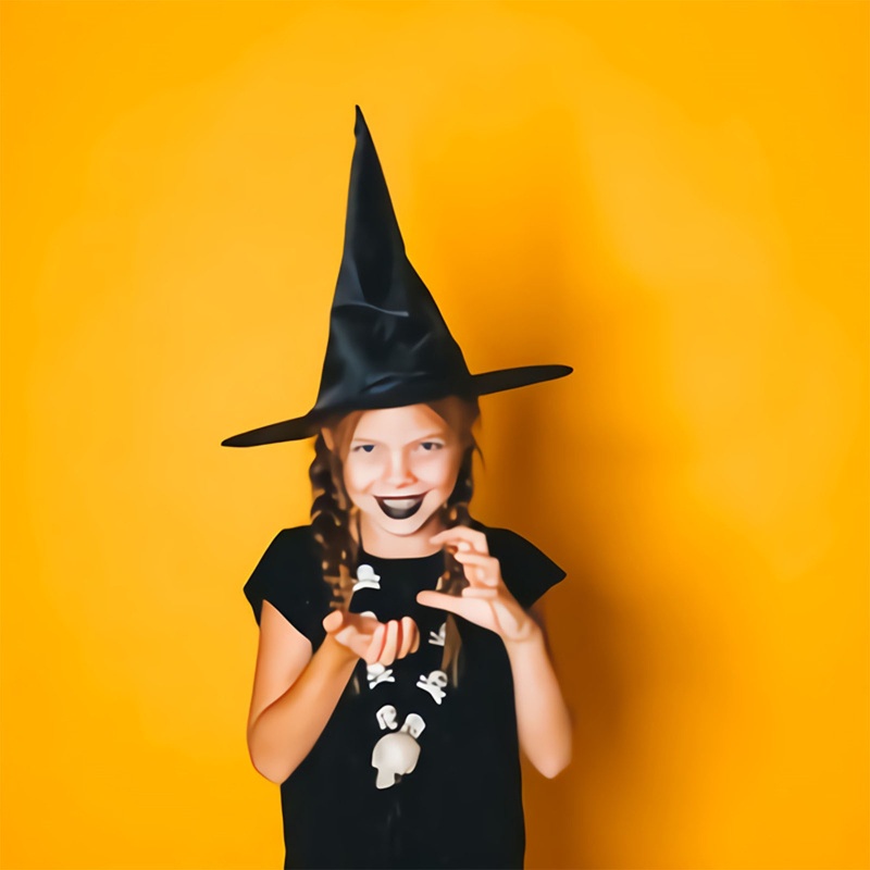 Mũ Phù Thủy Màu Đen Hóa Trang Halloween Cho Bé
