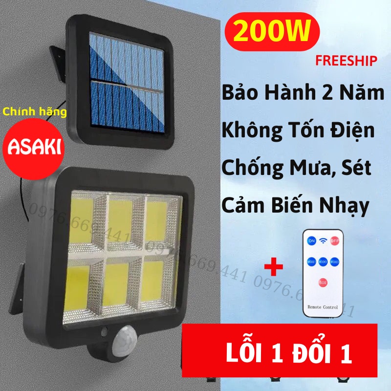 Đèn Năng Lượng Mặt Trời Cảm Biến Chuyển Động Ngoài Trời Chống Thấm Nước Đèn Rọi Ray Asaki