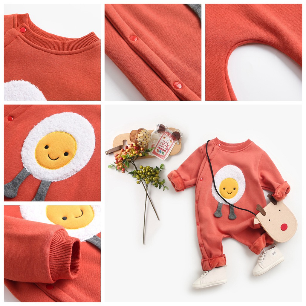 Áo Liền Quần Sanlutoz Tay Dài Bằng Vải Cotton Họa Tiết Hoạt Hình Thời Trang Cho Bé