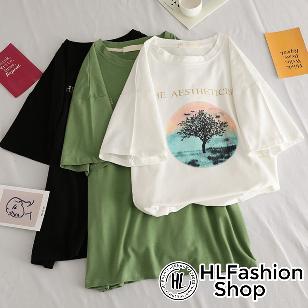 Áo Thun Tay Lỡ Form Giấu Quần HÌNH TRÒN CÂY siêu đẹp