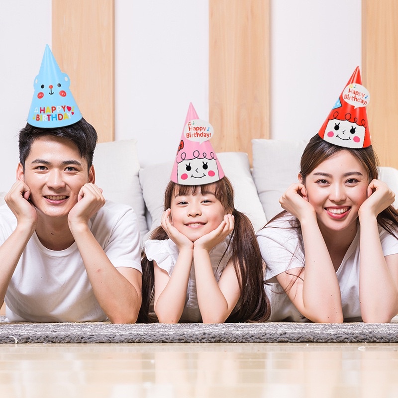 Set 5 Mũ Chóp Sinh Nhật Chấm Bi Và Các Mẫu Hoạt Hình