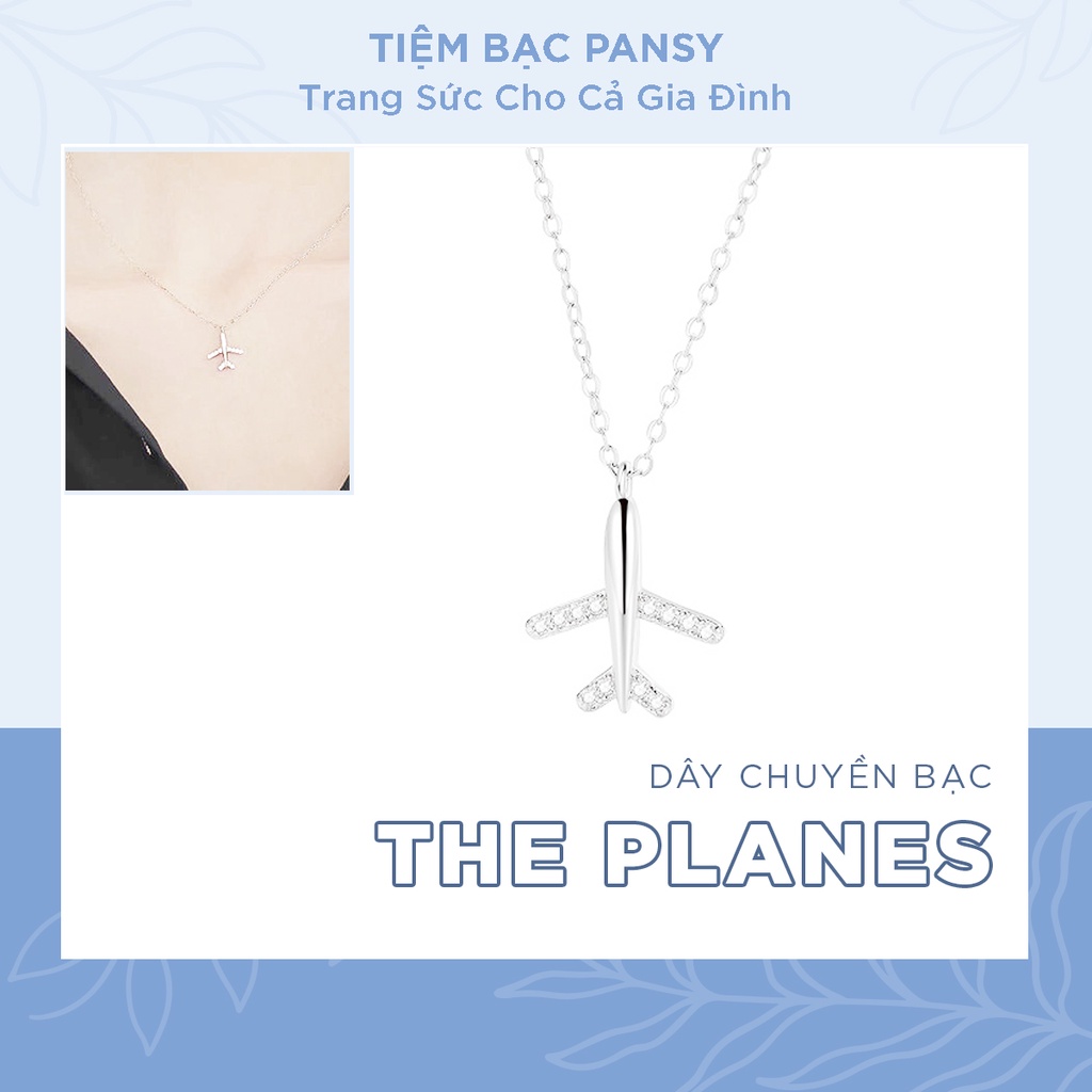 Dây chuyền bạc nữ PANSY hình máy bay, vòng cổ nữ bằng bạc ta thật 925 The Planes