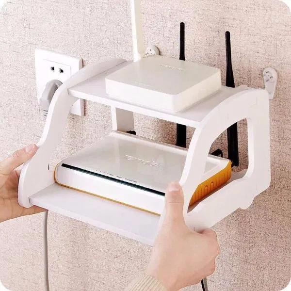 (kệ wifi) Kệ trang trí mini 2 tầng tặng móc đóng tường