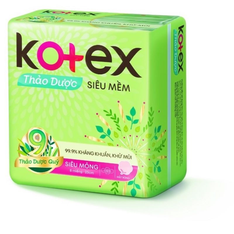 BVS Kotex thảo dược siêu mềm siêu mỏng 23cm