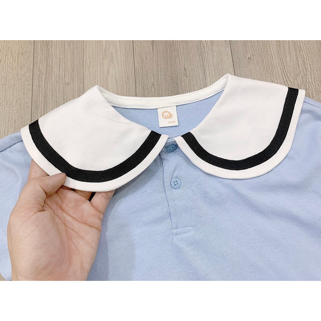 Bộ cotton bé trai bé gái cổ thủy thủ hình Ong