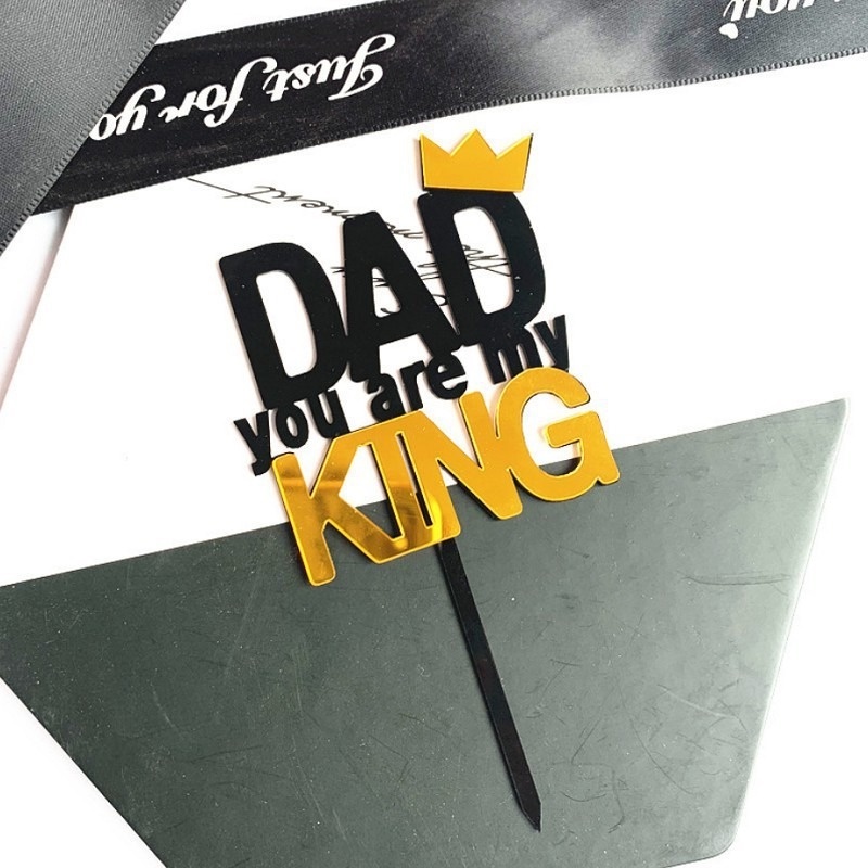 Phụ Kiện Cắm Trang Trí Bánh Sinh Nhật Bằng Acrylic Hình Chữ Super Dad