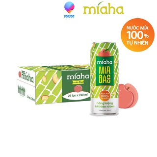 01 Thùng/ 24 Lon Nước Mía Tự Nhiên MÍAHA Vị Tắc - Nước Mía có Gaz Miaha Gaz hương Berry/ Cam/ Citrus - COCOXIM - YOOSOO