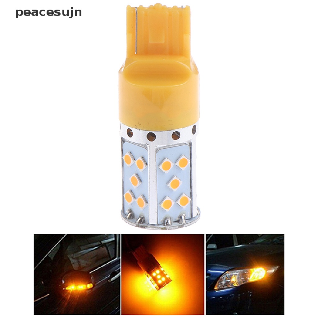 (hot*) 1Pc T20 7440 LED Bulb Yellow 3030 35SMD Error Free Turn Signal Stop Tail Lights peacesujn