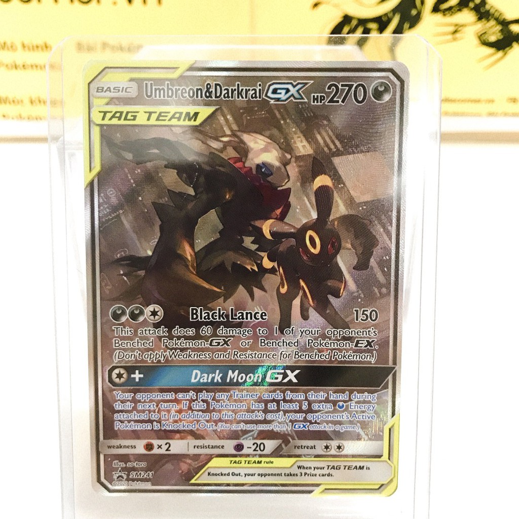 [Hiếm] Thẻ bài lẻ Pokemon TCG Umbreon & Darkrai GX - SM241 - Alternate Art Promo -  - Sun & Moon Promos (kèm Top load)