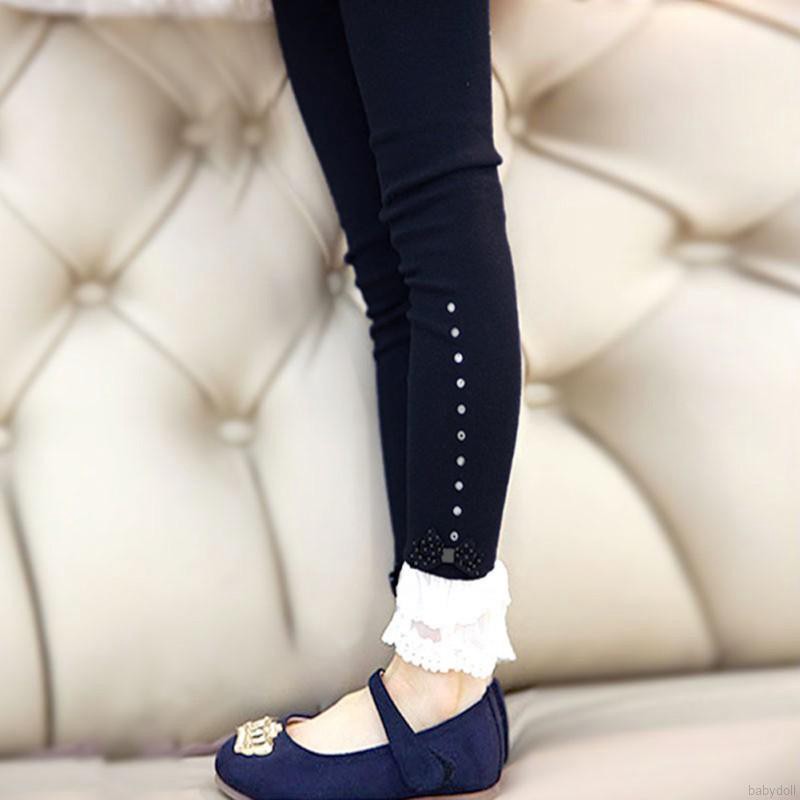 Quần Legging Ren Hoa Cho Bé Gái