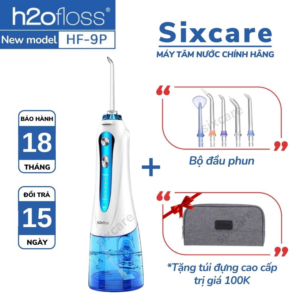Máy Tăm Nước Cầm Tay H2OFLOSS HF9P, Tăm Nước Du Lịch Vệ Sinh Răng Miệng Sản Phẩm Cao Cấp Hàng Chính Hãng BH 18T