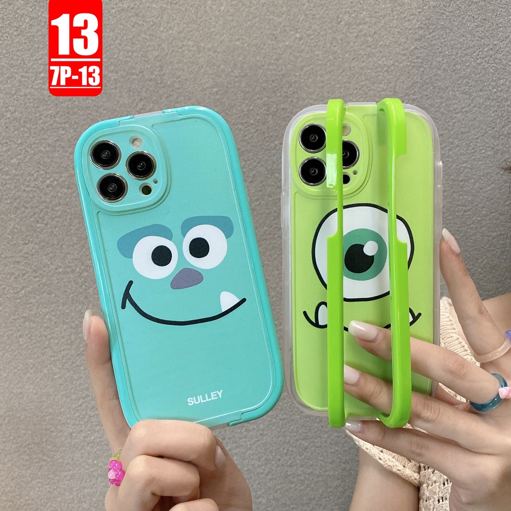 Ốp Điện Thoại In Hình Quái Vật Mắt To Kèm Giá Đỡ 2 Trong 1 Cho iPhone 13 12 pro max 11 pro XR X XS max 7 8 PLUS