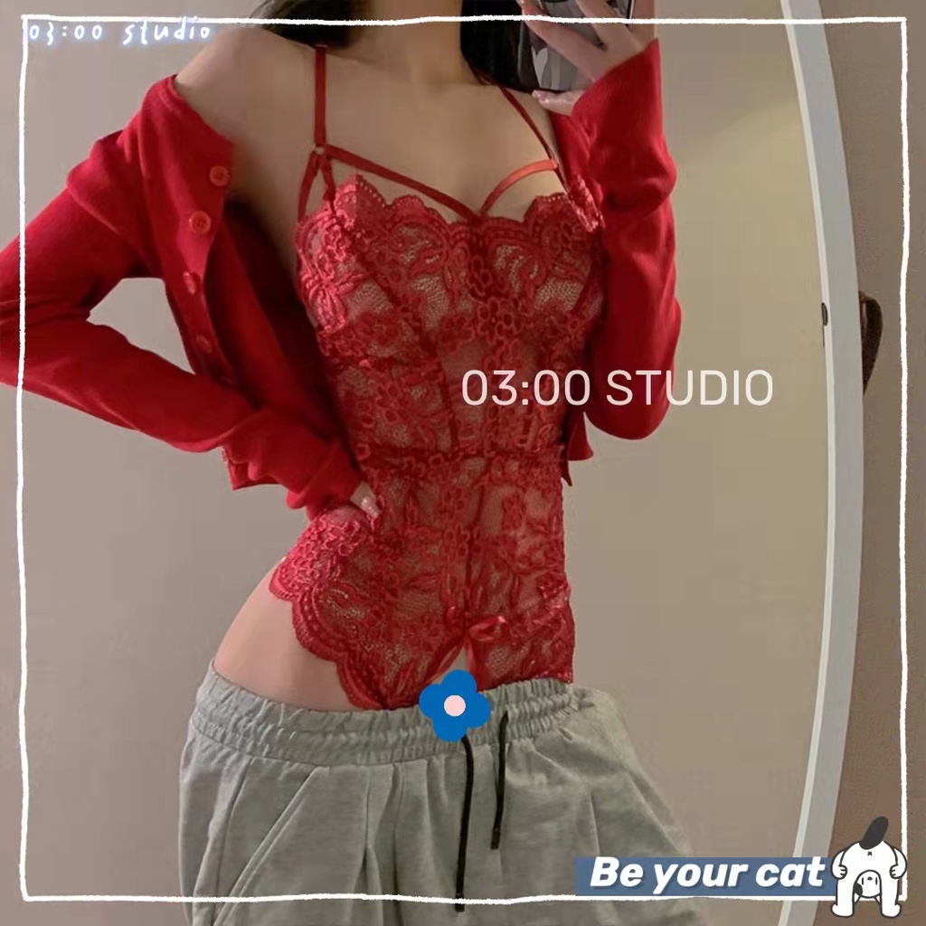 （Giao hàng bảo mật）💝Đồ ngủ sexy💝Nội Y Cao Cấp 2 dây bodysuit ren--cho 40-58kg--008 | BigBuy360 - bigbuy360.vn