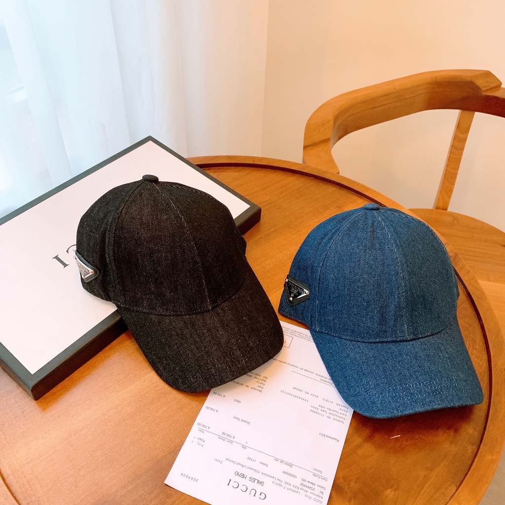 Mũ Lưỡi trai prada denim full tag về sẵn 2 màu đen, xanh phom siêu đẹp