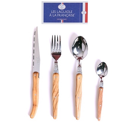 Bộ DAO THÌA DĨA (muỗng, nĩa) inox 304 Pháp Cán gỗ | Sa Maison x Jean Dubost