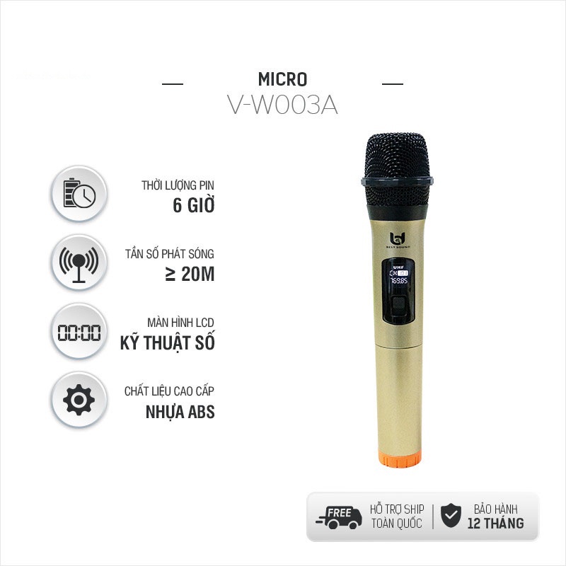 Micro Không dây chính hãng BEST SOUND U-WR20 | V-W108 | V-W003 | V-W003A , Chuyên dụng hát Karaoke Loa kéo, Amply