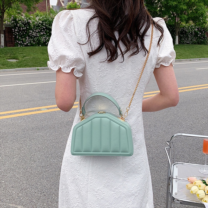 Túi đeo vai IELGY màu trơn họa tiết kẻ sọc dễ phối đồ thời trang cho nữ