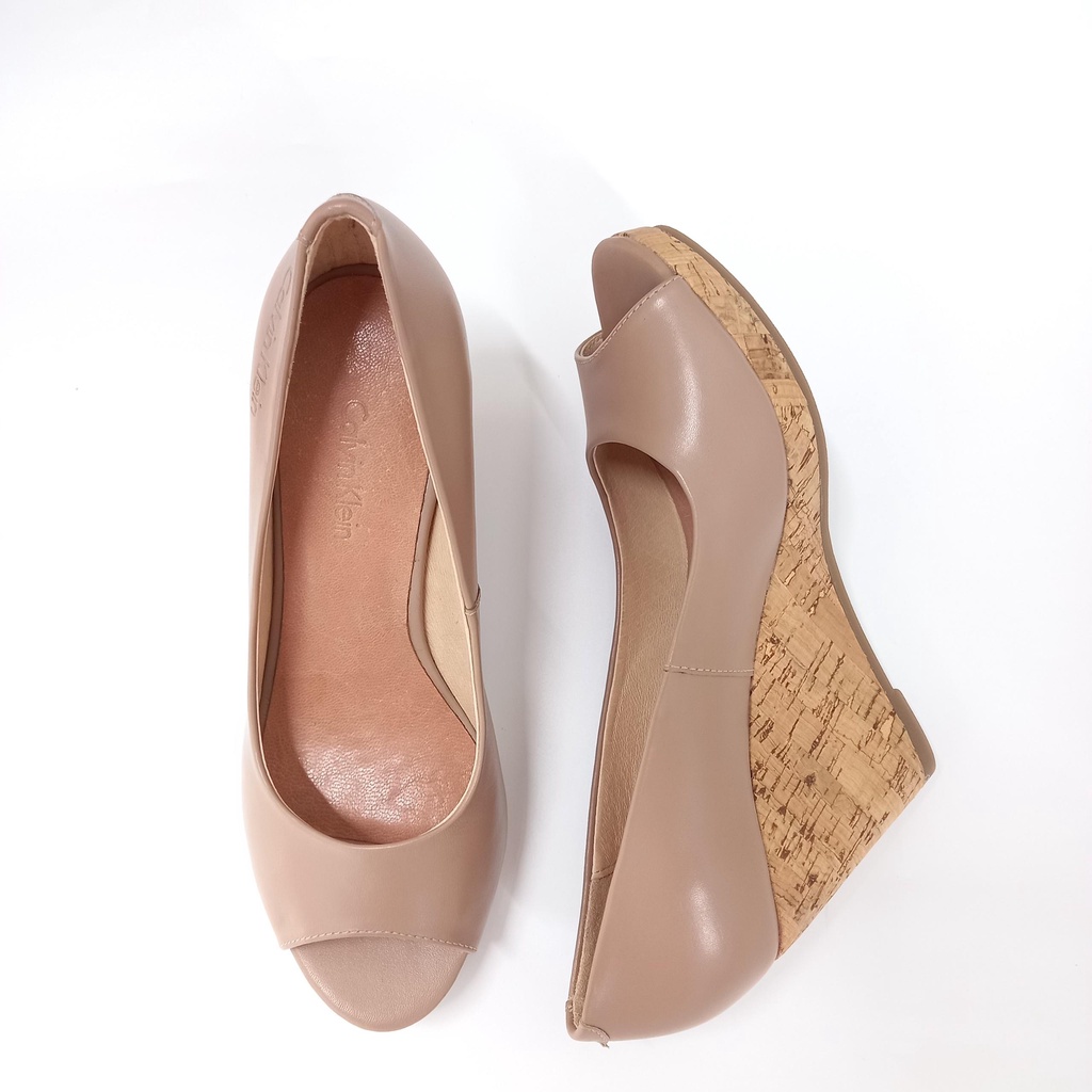 Giày đế xuồng CK da 7cm