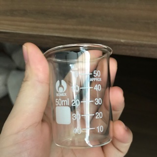 Cốc thuỷ tinh chịu nhiệt có vạch 50ml Bomex cốc đốt có mỏ