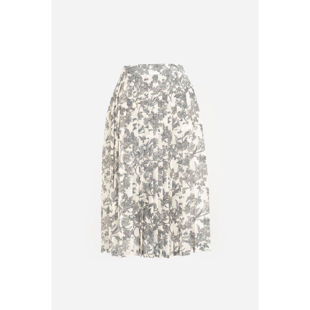 Chân váy xếp ly dài nữ MADELEN vải chiffon họa tiết hoa vintage | BigBuy360 - bigbuy360.vn