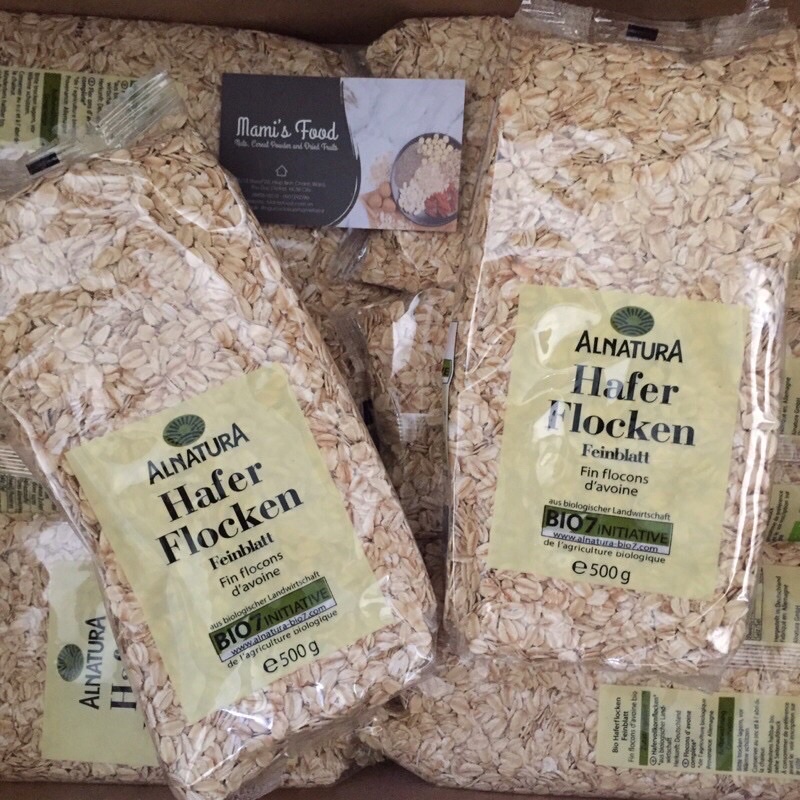 Yến mạch giảm cân COMBO 2 túi 1KG, yến mạch cán dẹt và yến mạch cán vỡ Hafer Flocken nhập khẩu Đức chính hãng