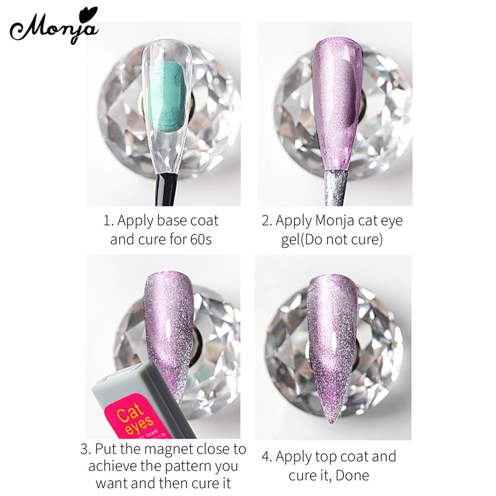 Gel UV ngâm móng tay Monja từ tính tạo họa tiết mắt mèo ba chiều 7.3ML
