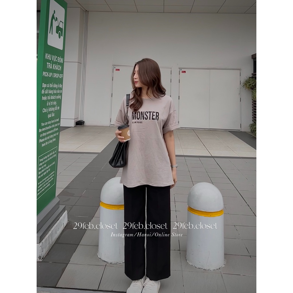 Áo phông oversize in Monster tag 3158, mặc đôi nam nữ - 29feb.closet - A30