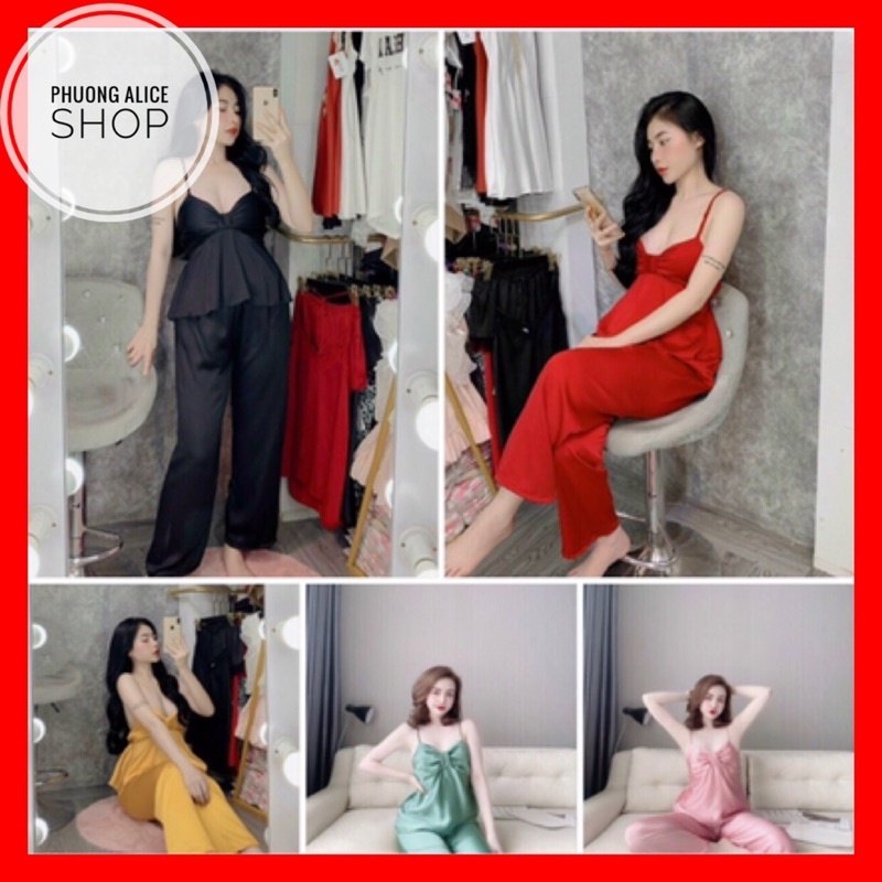 ❌❌❌HOT Đồ ngủ sexy dài dây,đồ ngủ sexy dài có nơ satin loại 1 mềm mịn mát