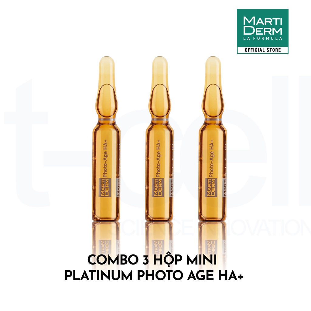 Combo 3 ống Ampoule 15% Vitamin C Nguyên Chất Chống Lão Hóa - MartiDerm Platinum Photo Age HA+ (3 ống x 2ml)