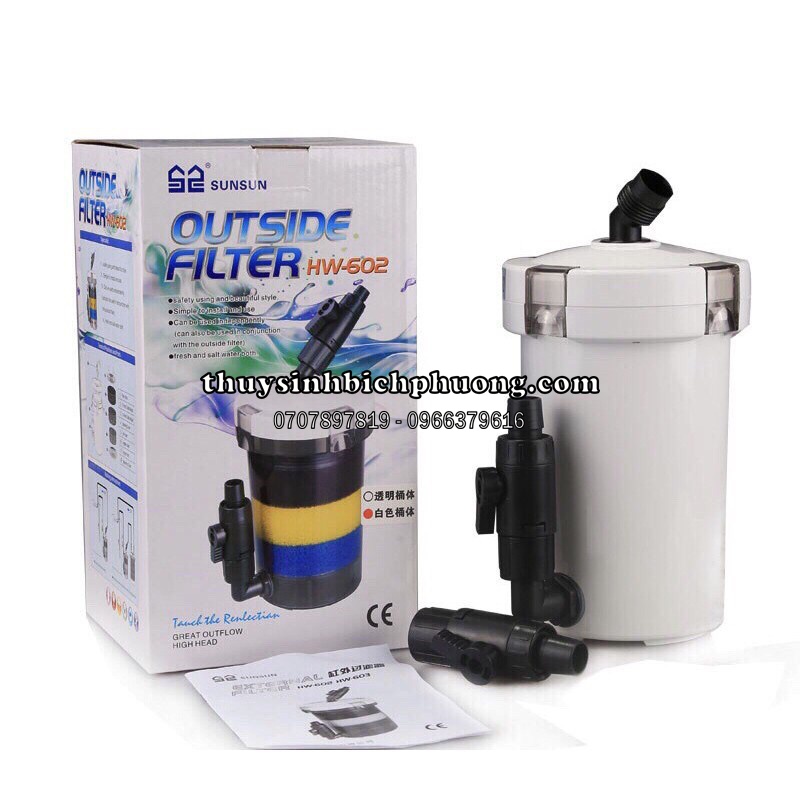 LỌC PHỤ 602 603 604 SUNSUN KHÔNG BƠM - CHUYÊN LỌC BỤI BẨN LI TI KẾT NỐI VỚI LỌC CHÍNH HỒ THUỶ SINH