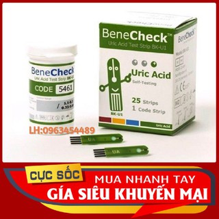 Que thử acid uric cho máy Benecheck Plus 3 in 1 hộp 25 que