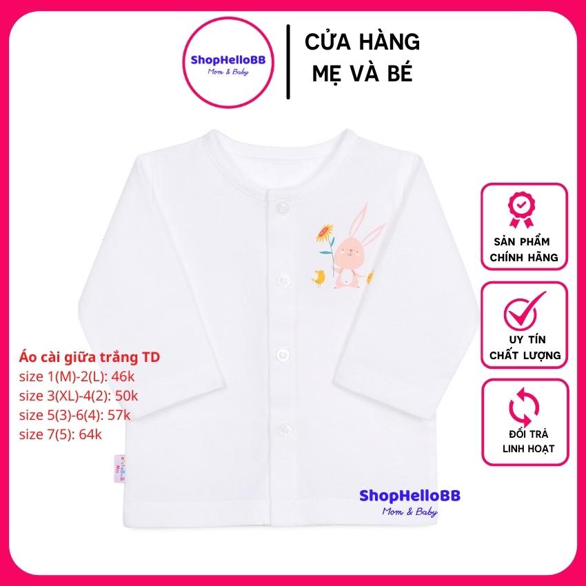 [Hello BB] Đủ size cho bé 3-15kg ÁO CÀI GIỮA TRẮNG TAY DÀI bé trai/bé gái Hello B&amp;B | Hellobb - Kiddy and Mommy