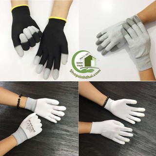 Găng tay, bao tay vải thun phủ cao su đầu ngón - giao màu ngẫu nhiên