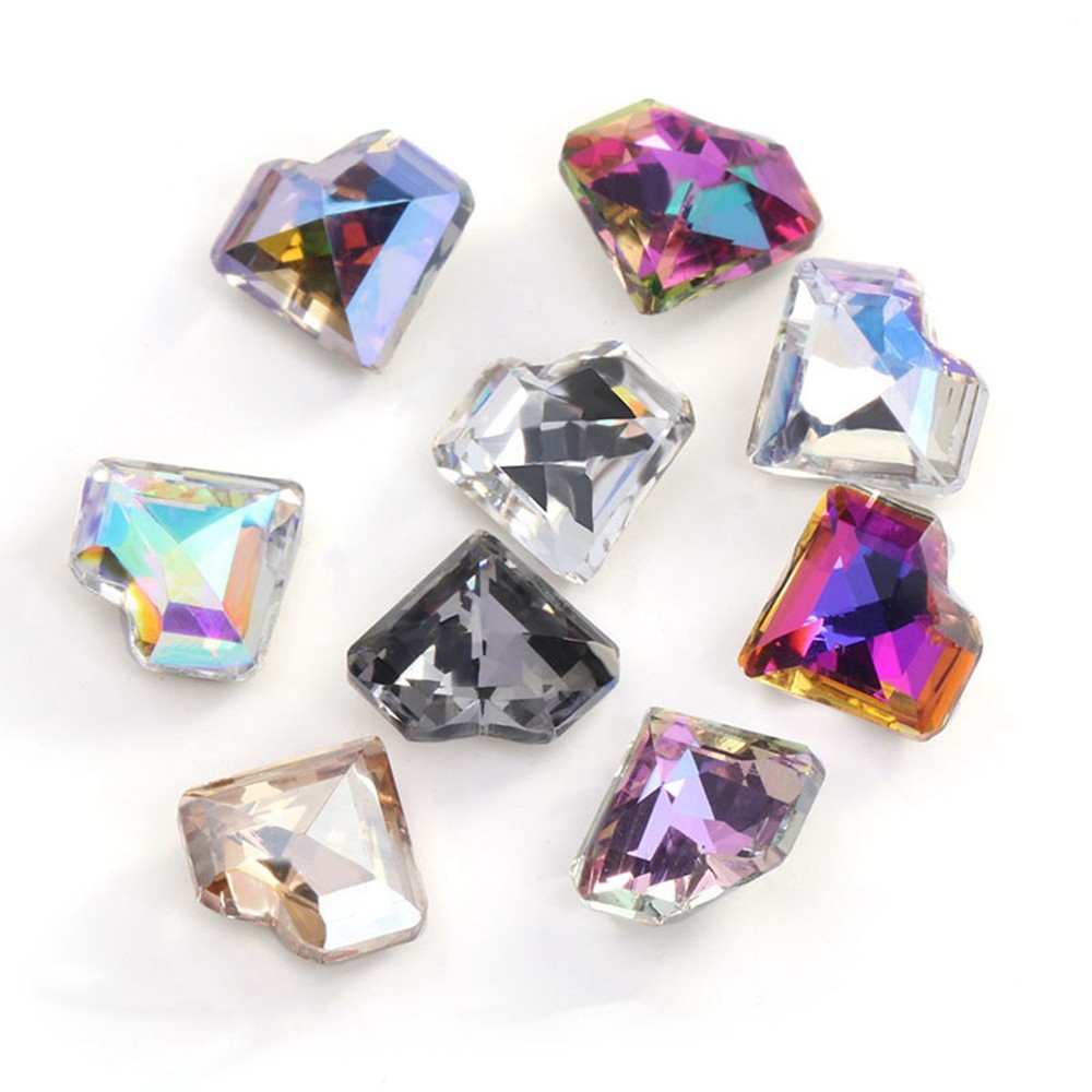 [Hàng mới về] Set 20 phụ kiện đá kim cương giả kiểu trái tim để trang trí móng nghệ thuật cỡ 8mm