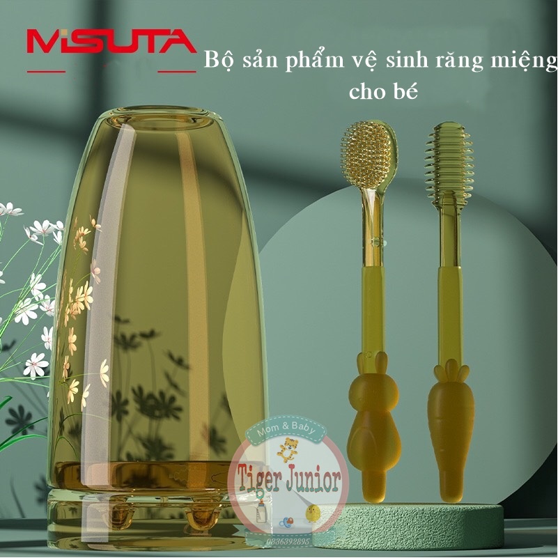 Rơ Lưỡi Cho Bé, Bàn Chải Đánh Răng Silicon Cho Trẻ Từ 0- 18 Tháng MISUTA DD098