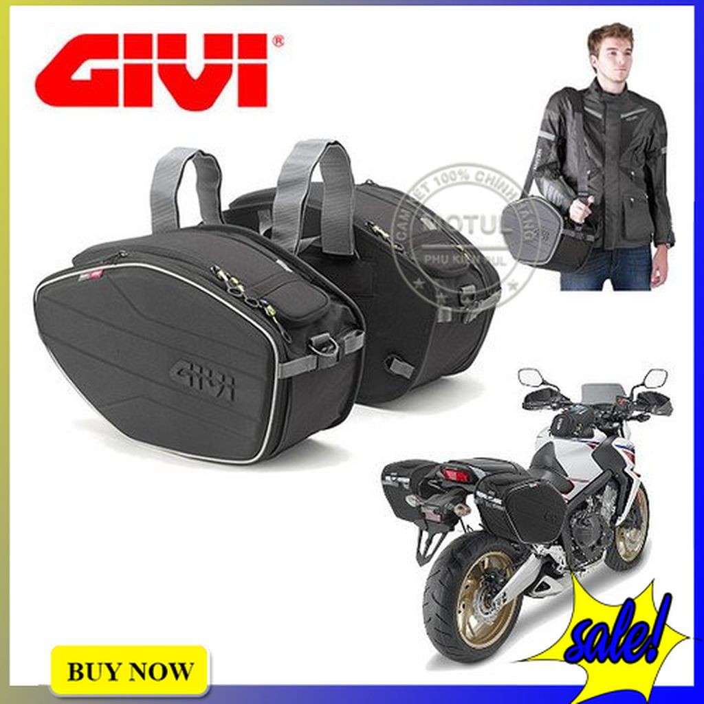 Túi treo 2 bên hông moto xe máy GIVI chính hãng ea101b đa năng chống nước tốt