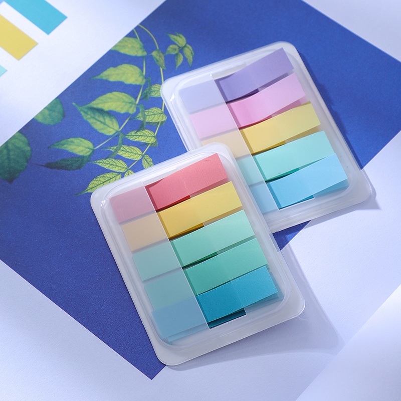 Bộ 100 tờ giấy ghi chú màu huỳnh quang chống thấm nước chuyên dụng cho văn phòng / trường học
