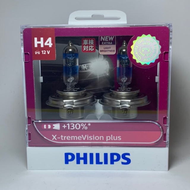 Philips - H4 - Bóng đèn ôtô và xe máy tăng sáng 130%