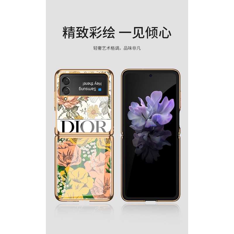 Ốp điện thoại kính cường lực mạ kim loại dành cho Samsung Galaxy Z Flip4 Flip3 5G Galaxy Z Flip 4
