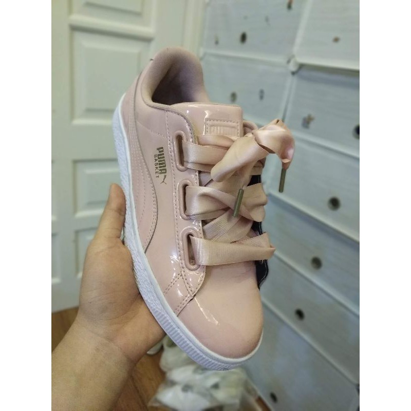 Puma Basket Heart Patent màu hồng